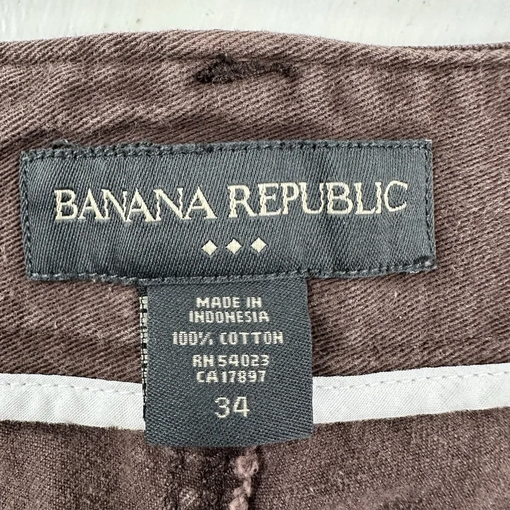 Y2K‎ Banana Republic Baggy Cargo Shorts Men Actual 33 x 11 Brown Cotton Military